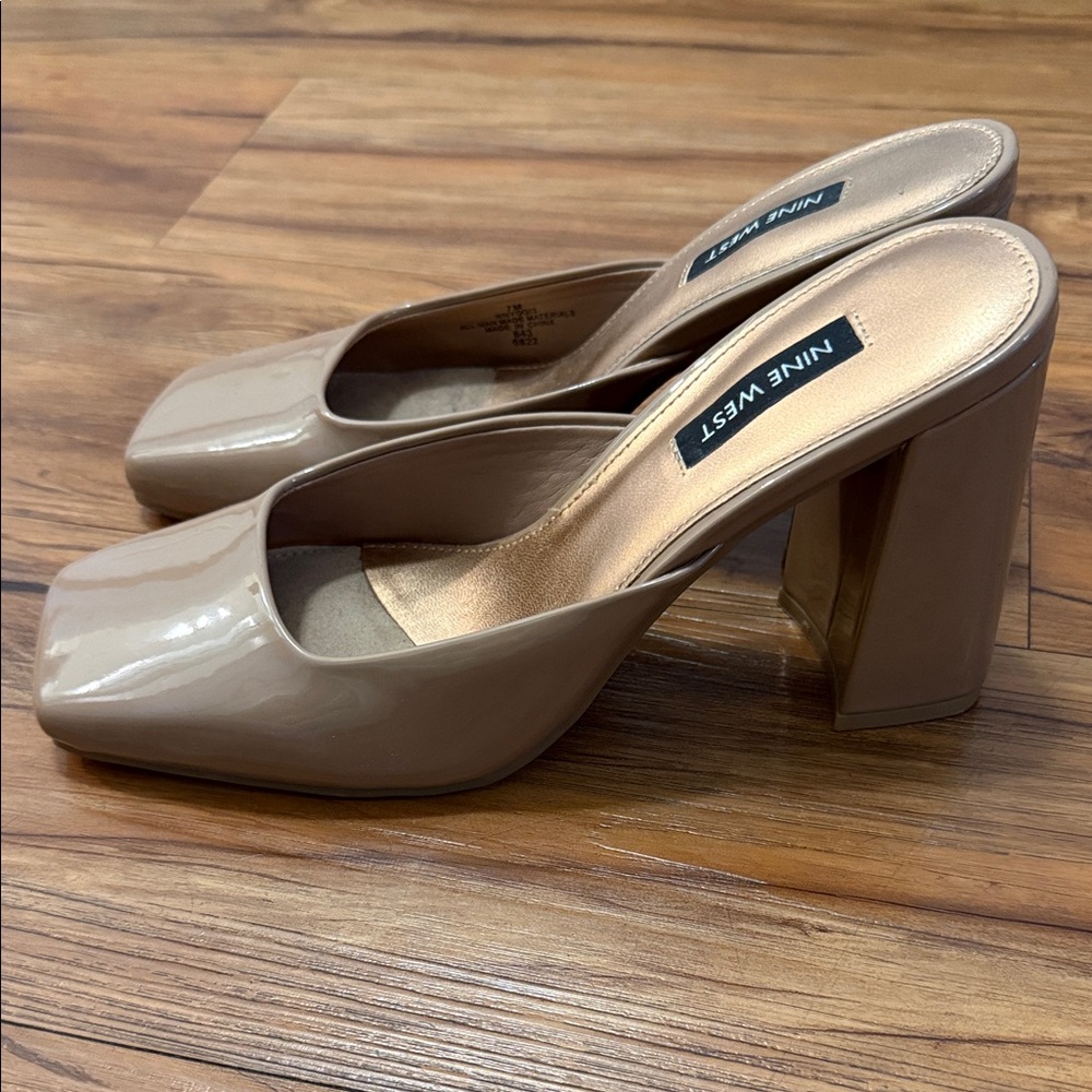 Nine West Women's Beige Patent Heels